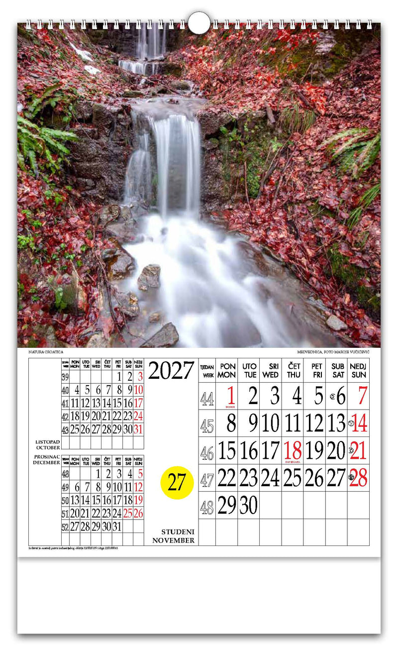 Jedinstveni promotivni zidni kalendar s rotacijskim krugom Natura Croatica
