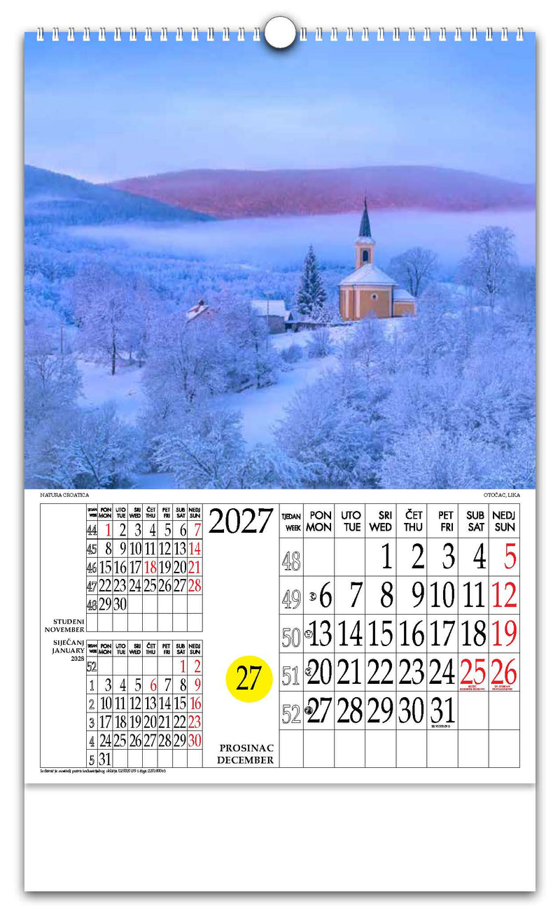 Jedinstveni promotivni zidni kalendar s rotacijskim krugom Natura Croatica