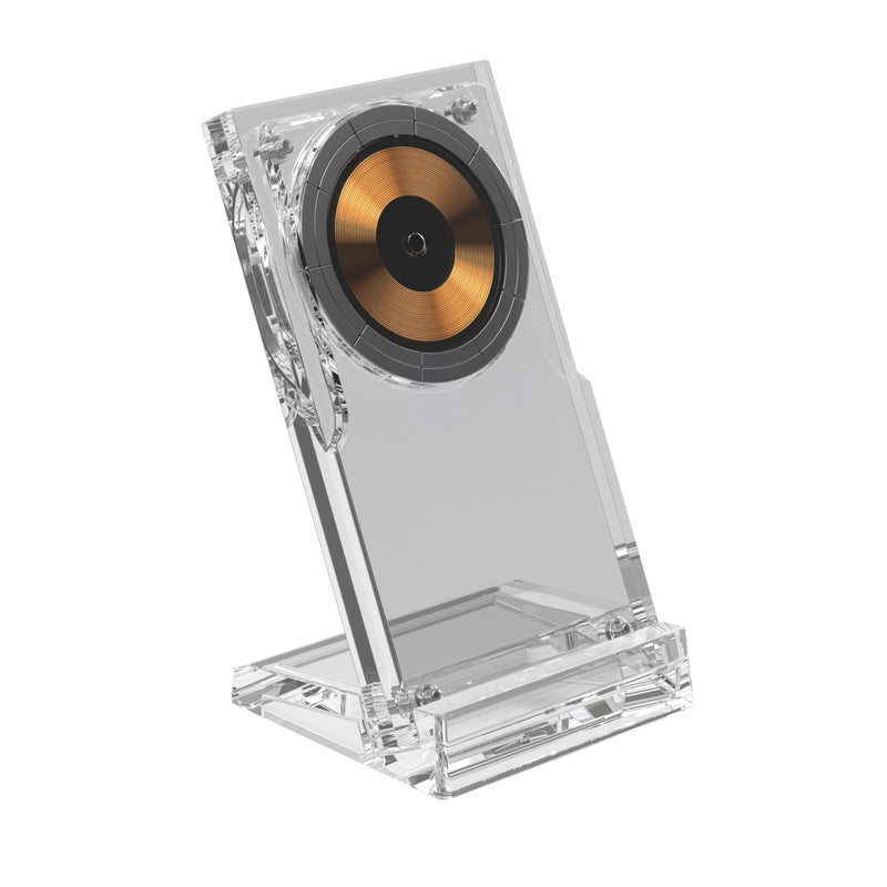 Reklamni 15W bežični stalak za punjenje, transparentna boja | Poslovni pokloni