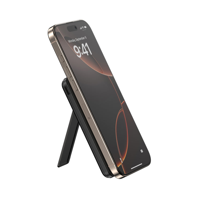 Promotivni višenamjenski powerbank 5000 mAh s brzim i bežičnim punjenjem, crna boja | Reklamni pokloni