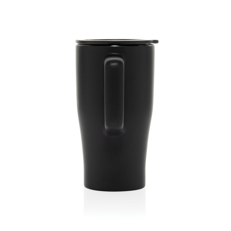 Reklamna keramička šalica s poklopcem, 490 ml, crne boje | Promotivni pokloni
