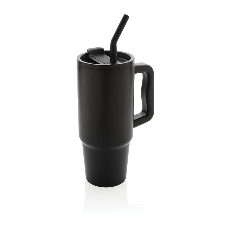 Promotivna termo boca od recikliranog nehrđajućeg čelika, 900ml, crne boje | Poslovni pokloni