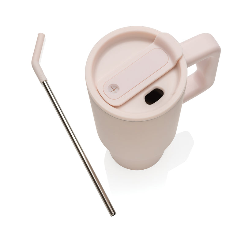 Promidžbena termo boca od recikliranog nehrđajućeg čelika, 900ml, roze boje | Reklamni pokloni