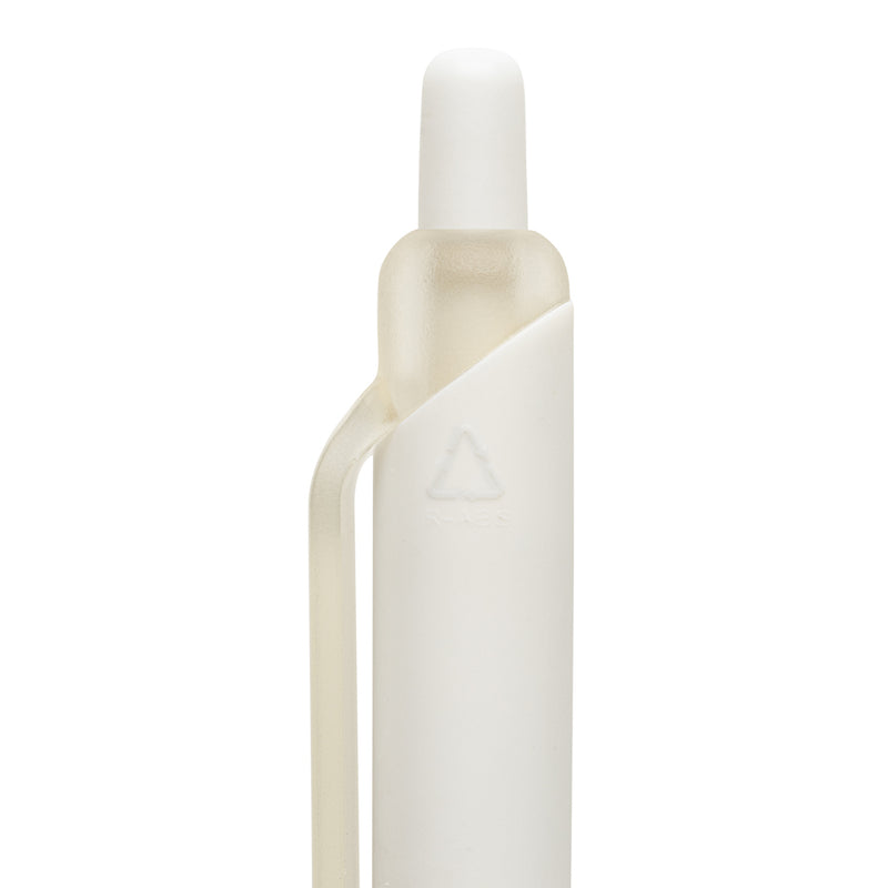 Reklamna reciklirana kemijska olovka s gumiranim tijelom, bijele boje | Promo pokloni