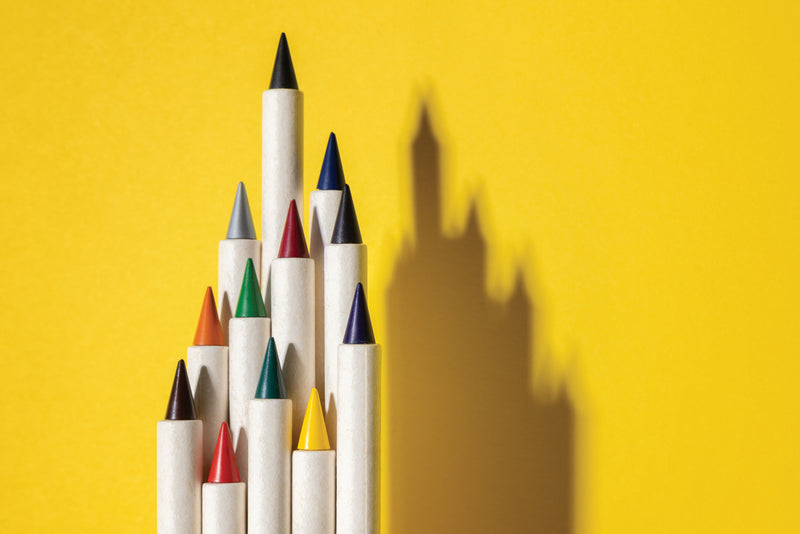 Reklamni set od 12 dugotrajnih bojica od recikliranih materijala, bijele boje | Promotivni pokloni