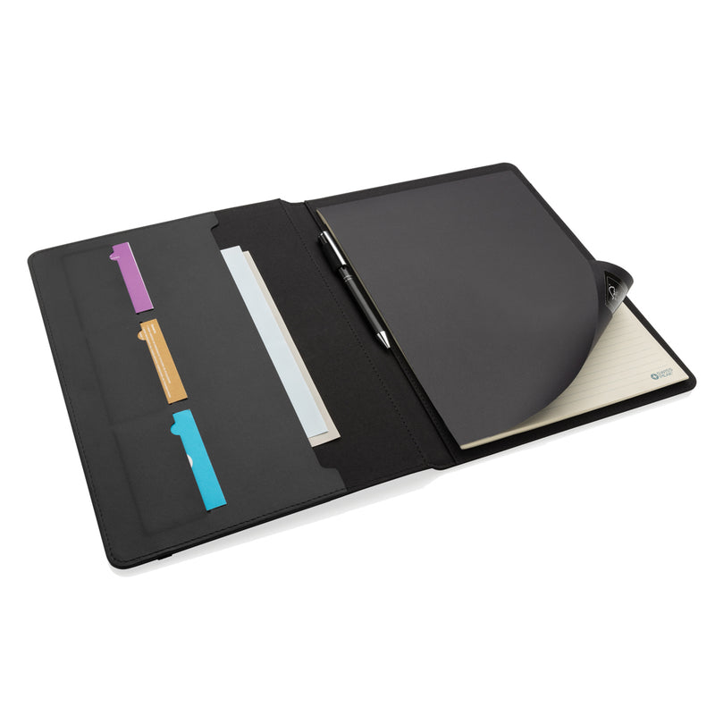 Poslovna A4 mapa od recikliranog poliestera i PU kože s bilježnicom