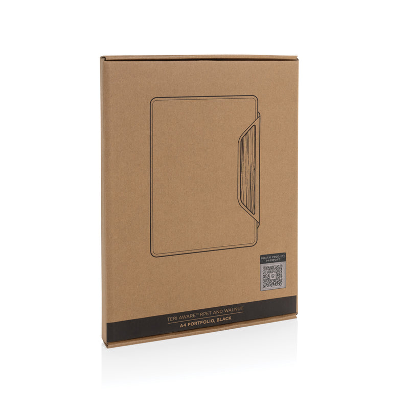 A4 poslovna mapa recikliranog poliestera i orahovog drva