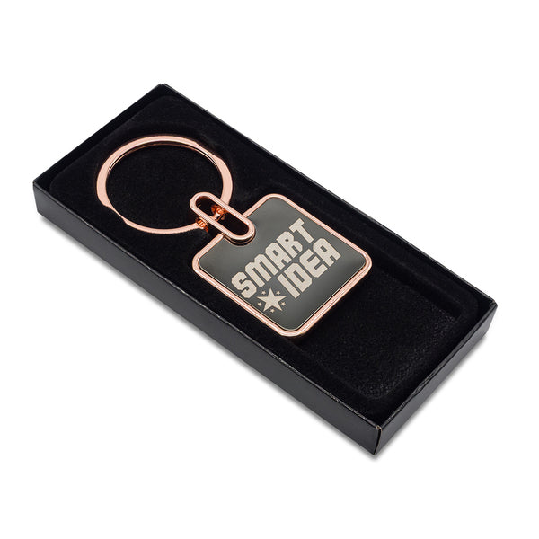 Promotivni premium metalni privjesak za ključeve, crne boje | Promo pokloni | Poslovni pokloni