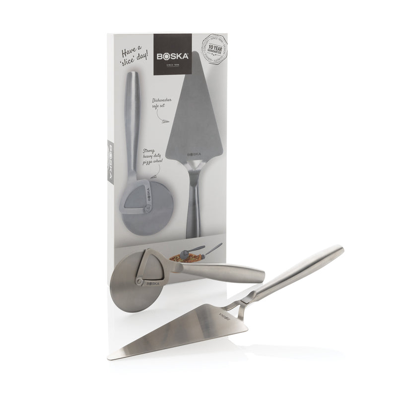 Promotivni kuhinjski set za pizzu, srebrna boja | Reklamni pokloni