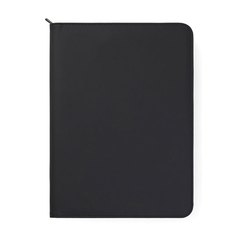 Reklamna A4 poslovna mapa s notesom od poliestera, crna boja | Promidžbeni pokloni