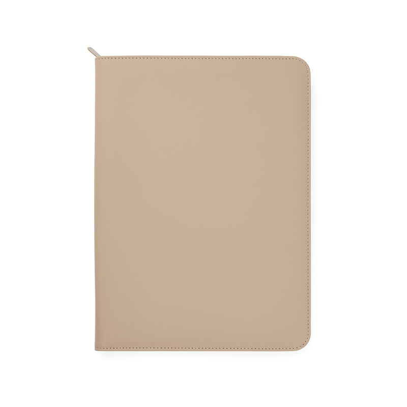 Reklmna A4 poslovna mapa s notesom od poliestera, bež boja | Promidžbeni pokloni