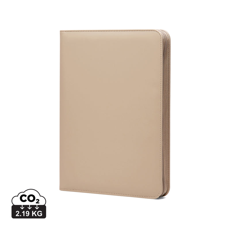 Promotivna A4 poslovna mapa s notesom od poliestera, bež boja | Poslovni pokloni