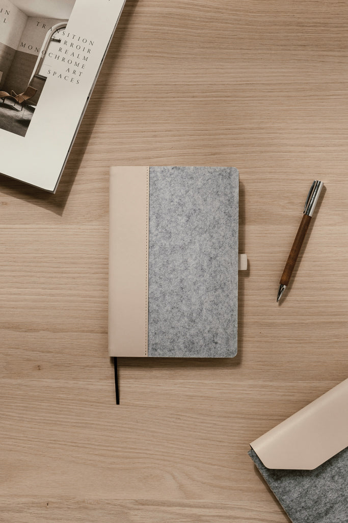 Održiva A5 bilježnica od recikliranog filca i papira