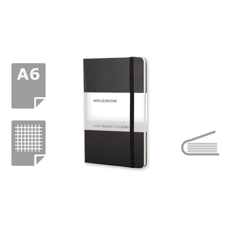 Moleskine notes A6 formata, tvrdi uvez, stranice s kvadratima