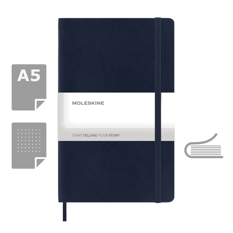 Moleskine notes A5 formata, meki uvez, stranice s točkama