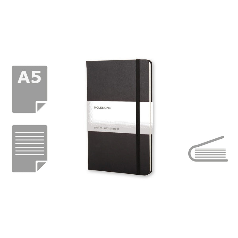Moleskine notes A5 formata, tvrdi uvez, stranice s linijama