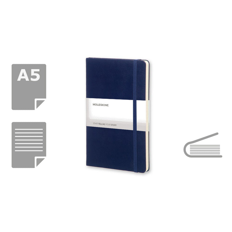 Moleskine notes A5 formata, tvrdi uvez, stranice s linijama