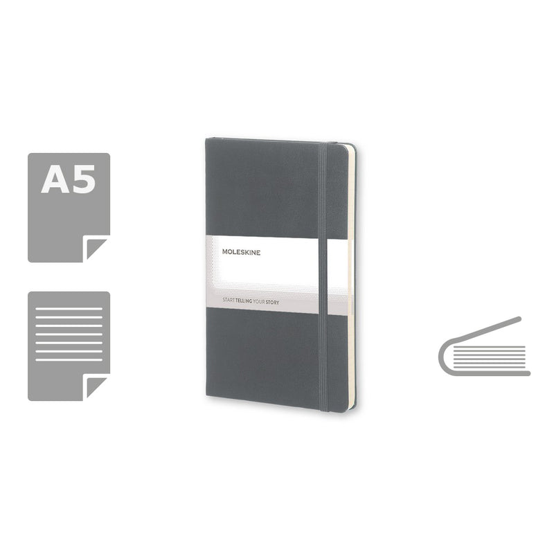 Moleskine notes A5 formata, tvrdi uvez, stranice s linijama