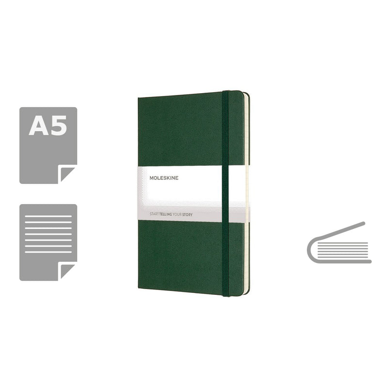 Moleskine notes A5 formata, tvrdi uvez, stranice s linijama