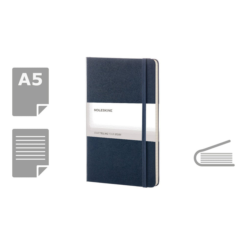 Moleskine notes A5 formata, tvrdi uvez, stranice s linijama