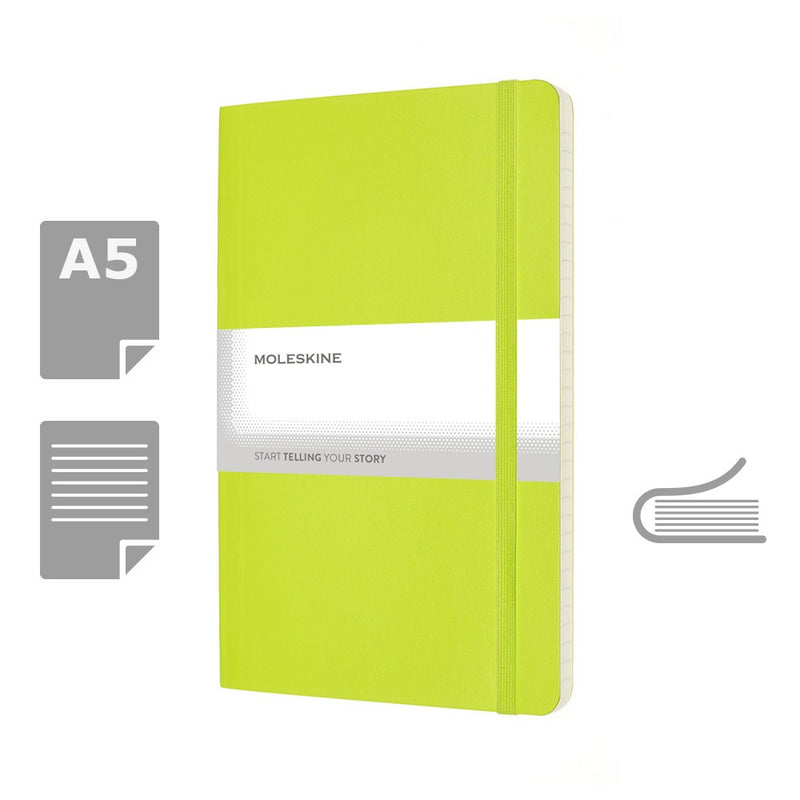 Moleskine notes A5 formata, meki uvez, stranice s linijama