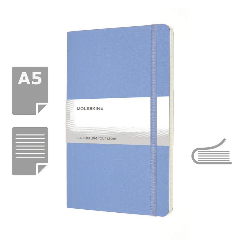 Moleskine notes A5 formata, meki uvez, stranice s linijama