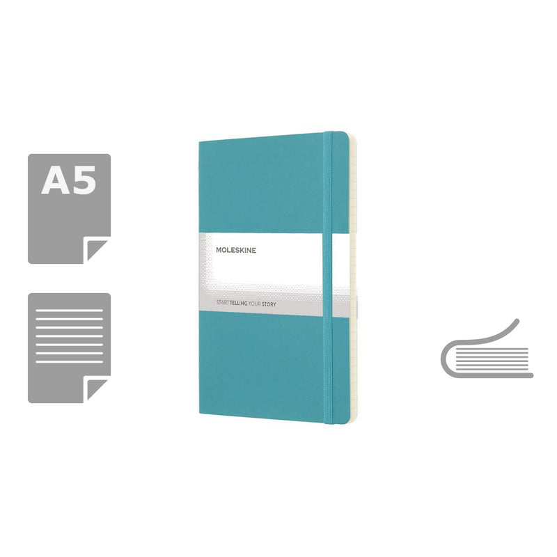 Moleskine notes A5 formata, meki uvez, stranice s linijama