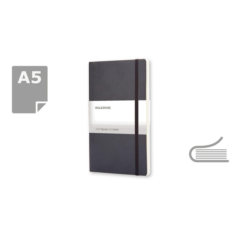 Moleskine notes A5 formata, meki uvez, prazne stranice