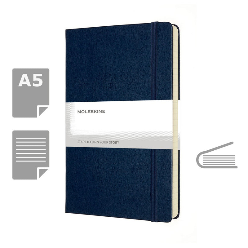 Moleskine notes A5 formata, tvrdi uvez, stranice s linijama, 400 stranica