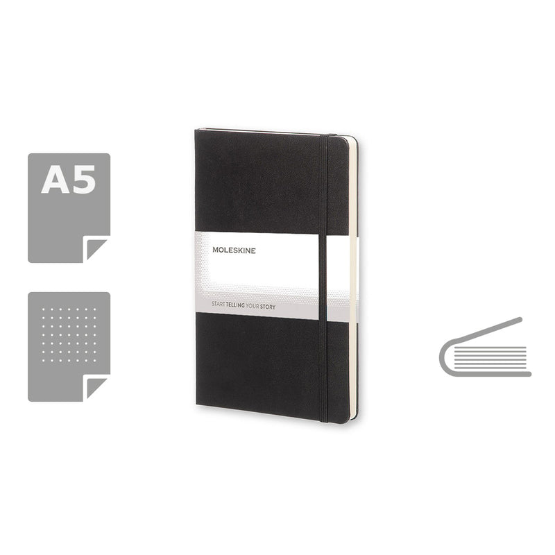 Moleskine notes A5 formata, tvrdi uvez, stranice s točkama