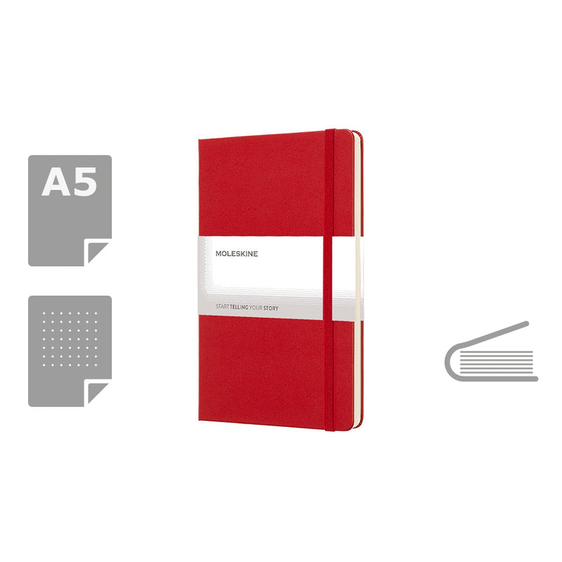 Moleskine notes A5 formata, tvrdi uvez, stranice s točkama