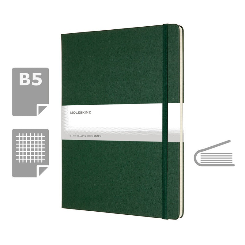 Moleskine notes B5 formata, tvrdi uvez, stranice s kvadratima