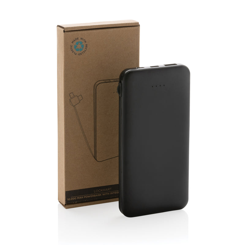10.000mAh prijenosna baterija od recikliranog ABS-a s integriranim kabelima