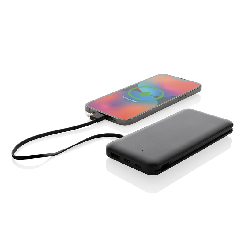10.000mAh prijenosna baterija od recikliranog ABS-a s integriranim kabelima