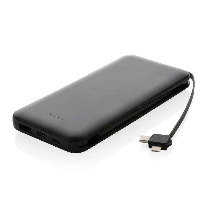 10.000mAh prijenosna baterija od recikliranog ABS-a s integriranim kabelima