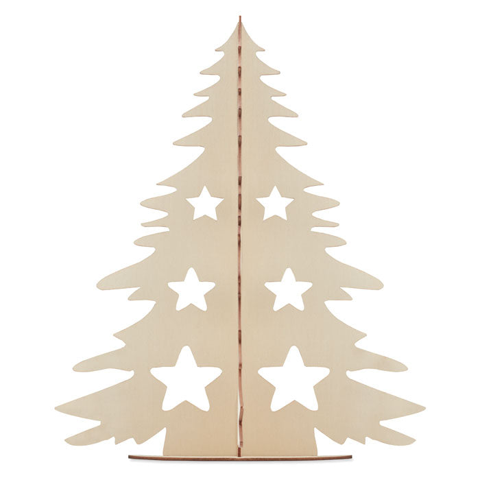 Drveno božićno drvce sa 6 vodenih bojica i kistom