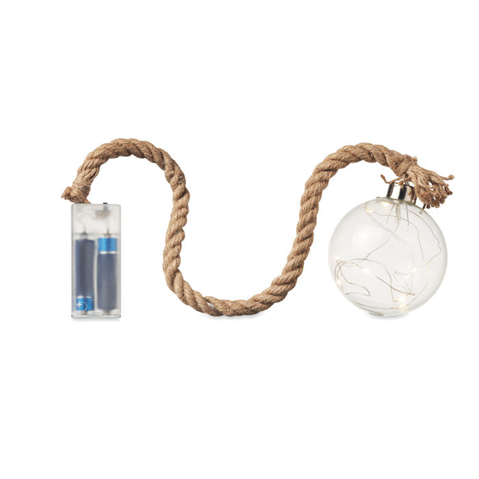 Božićna staklena kuglica s nizom od 8 LED žaruljica