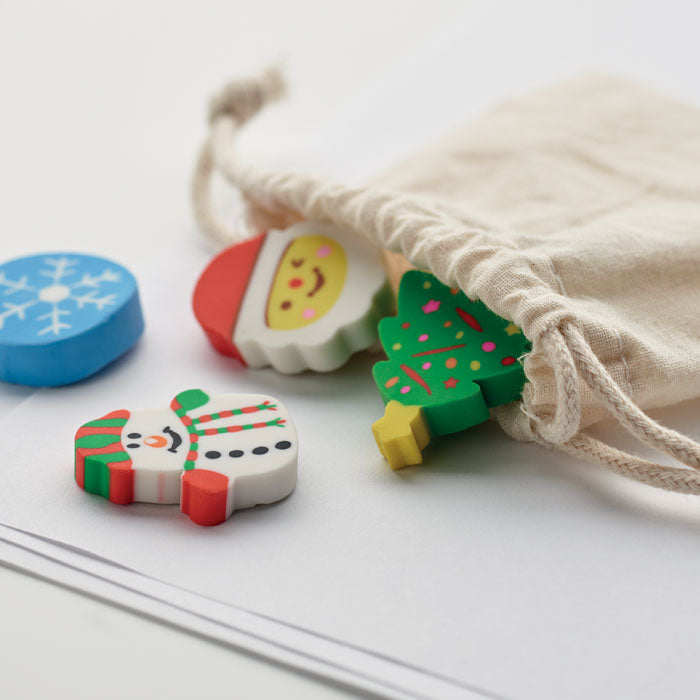 Set od 4 gumice za brisanje s božićnim motivima