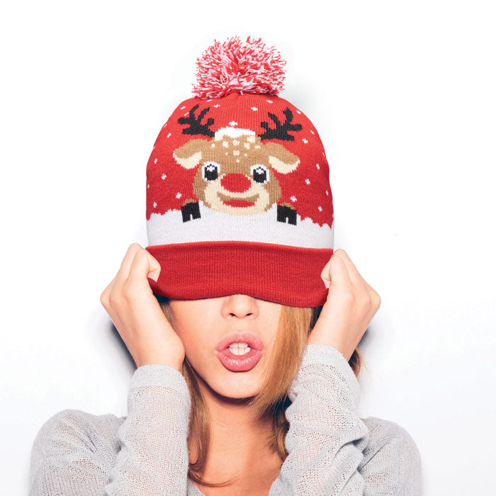 Božićna pletena kapa sa coflekom