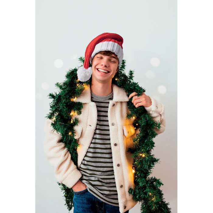 Dugačka božićna pletena kapa sa coflekom