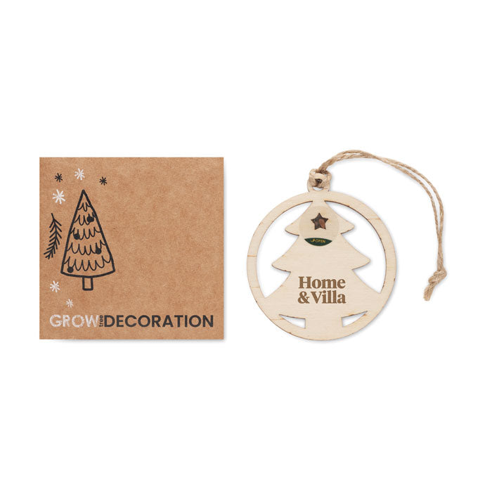 Drvena božićna dekoracija u obliku drvca sa sjemenom smreke