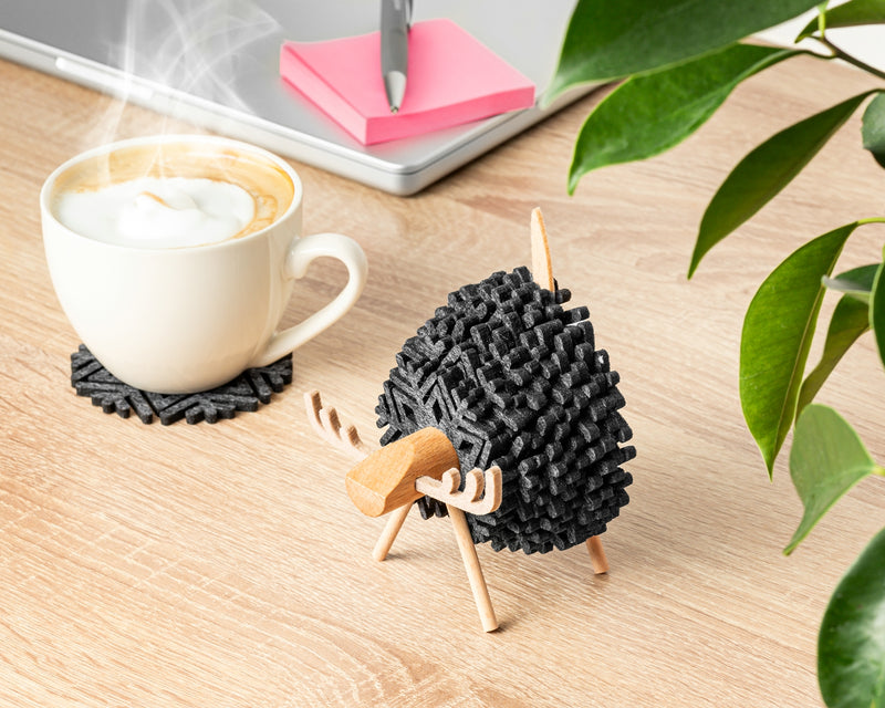 Božićni podmetači za čaše u obliku pahuljice na stalku od sklopivog soba