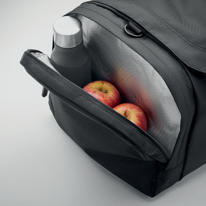 Promidžbena sportska/putna torba od 300D RPET poliestera, crne boje | Poslovni pokloni | Promo pokloni 