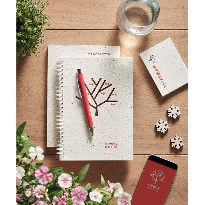 Reklamni A5 notes s koricama od sjemenskog papira, bijele boje | Promo pokloni