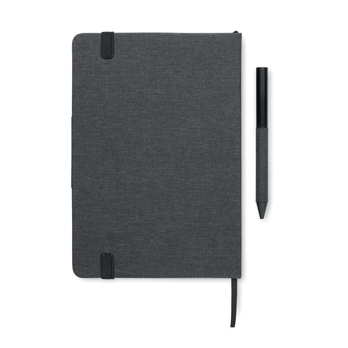 Promotivni luksuzni poklon set s notesom, olovkom i termos bocom, crne boje | Promidžbeni pokloni