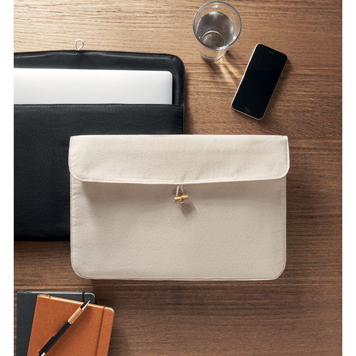 Reklamna pamučna torbica za 15" prijenosno računalo, 220 gr/m², bež boje | Poslovni pokloni | Promo pokloni 