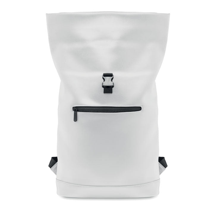 Reklamni rolltop ruksak, bijele boje | Poslovni pokloni