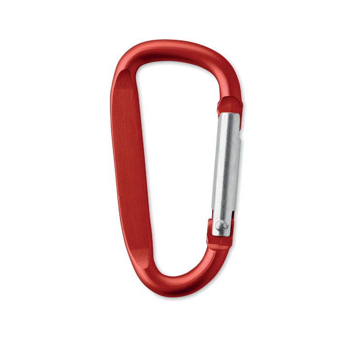 Promotivna karabiner kopča od aluminija, crvene boje | Poslovni pokloni