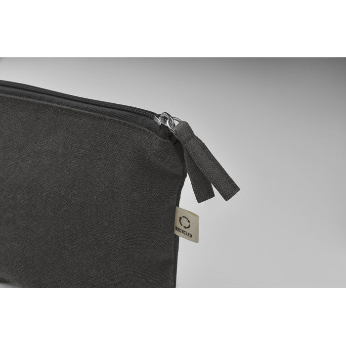 Promidžbena kozmetička torbica od reciklirane tkanine, 320 gr/m² crne boje | Poslovni pokloni