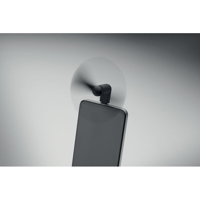 Promo prijenosni USB-C ventilator, crne boje | Poslovni pokloni